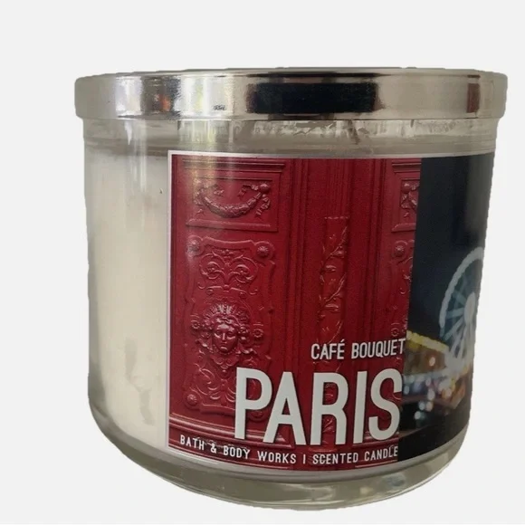 RARE Bath Body Works PARIS BOUQUET 3 Wick Candle DESTINATIONS 2017 ESPRESSO ROSE - Picture 3 of 5